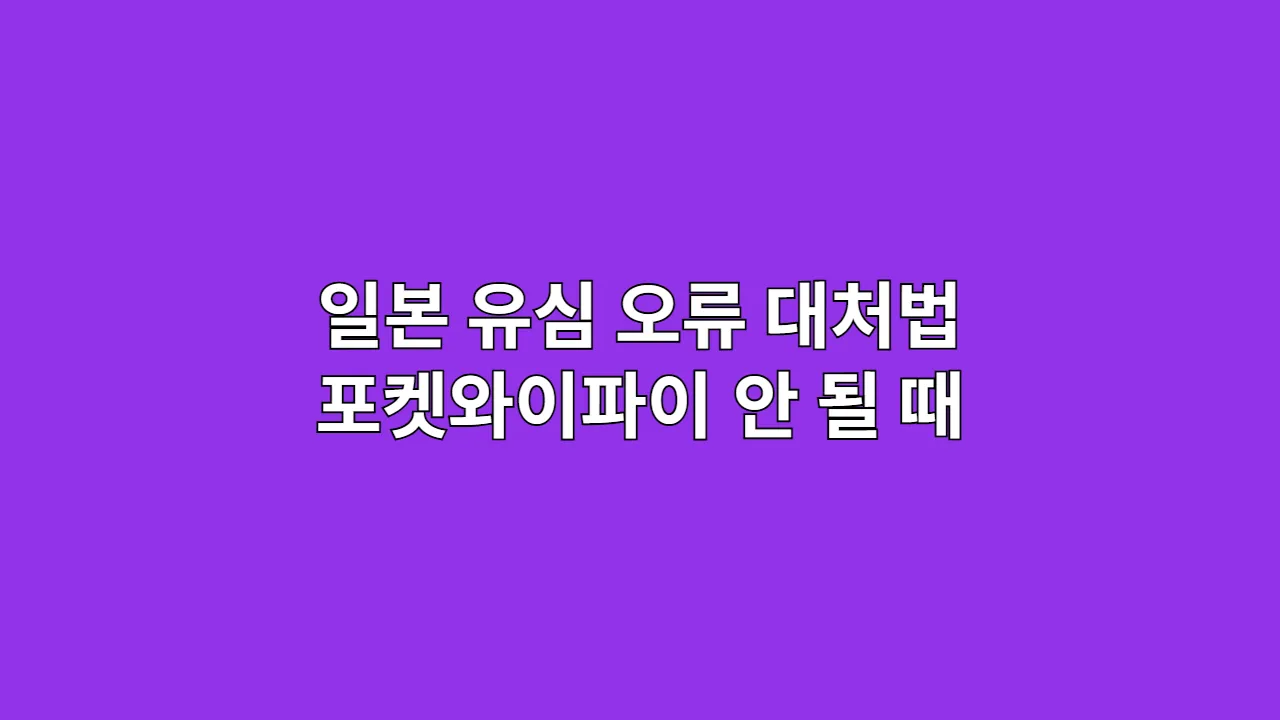 일본 유심 오류 대처법 포켓와이파이 안 될 때