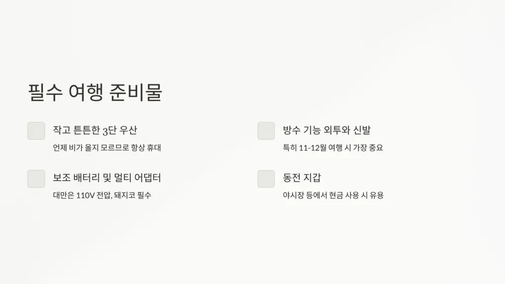 여행 준비물