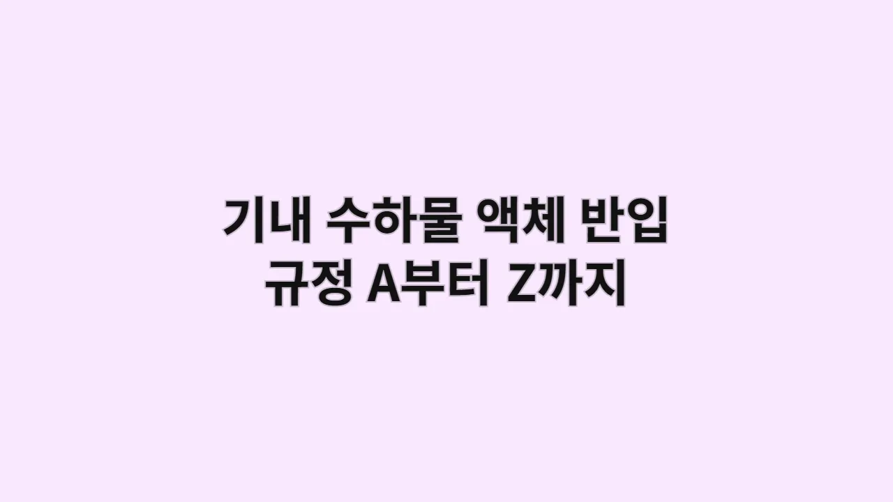 기내 수하물 액체 반입 규정 A부터 Z까지