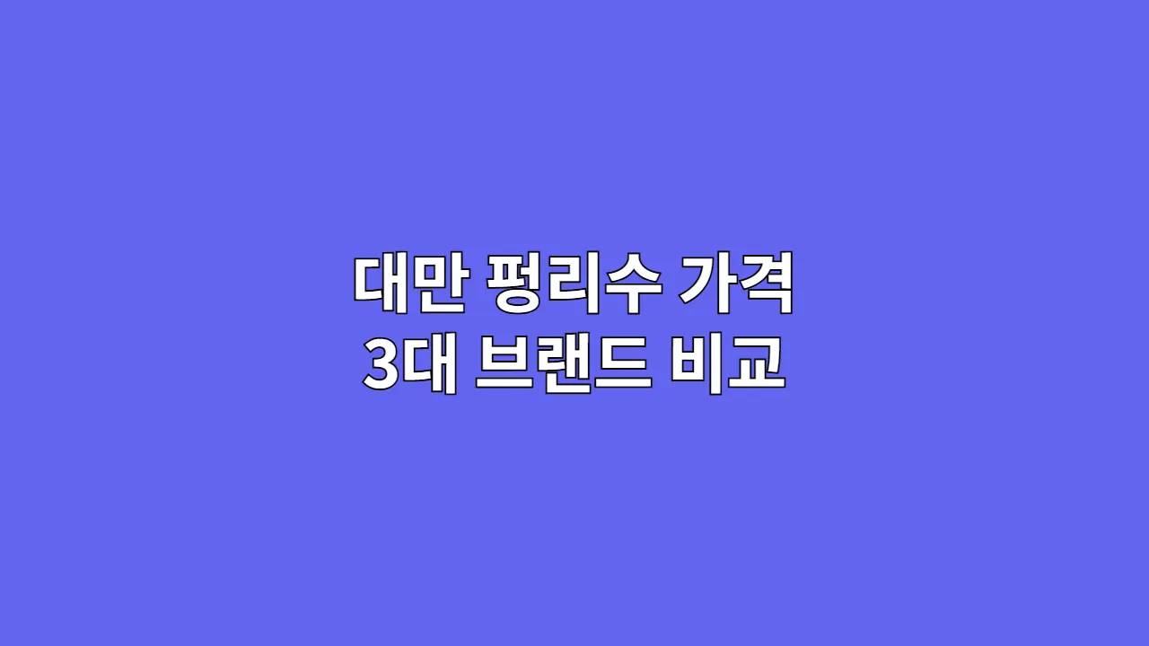 대만 펑리수 가격 3대 브랜드 비교