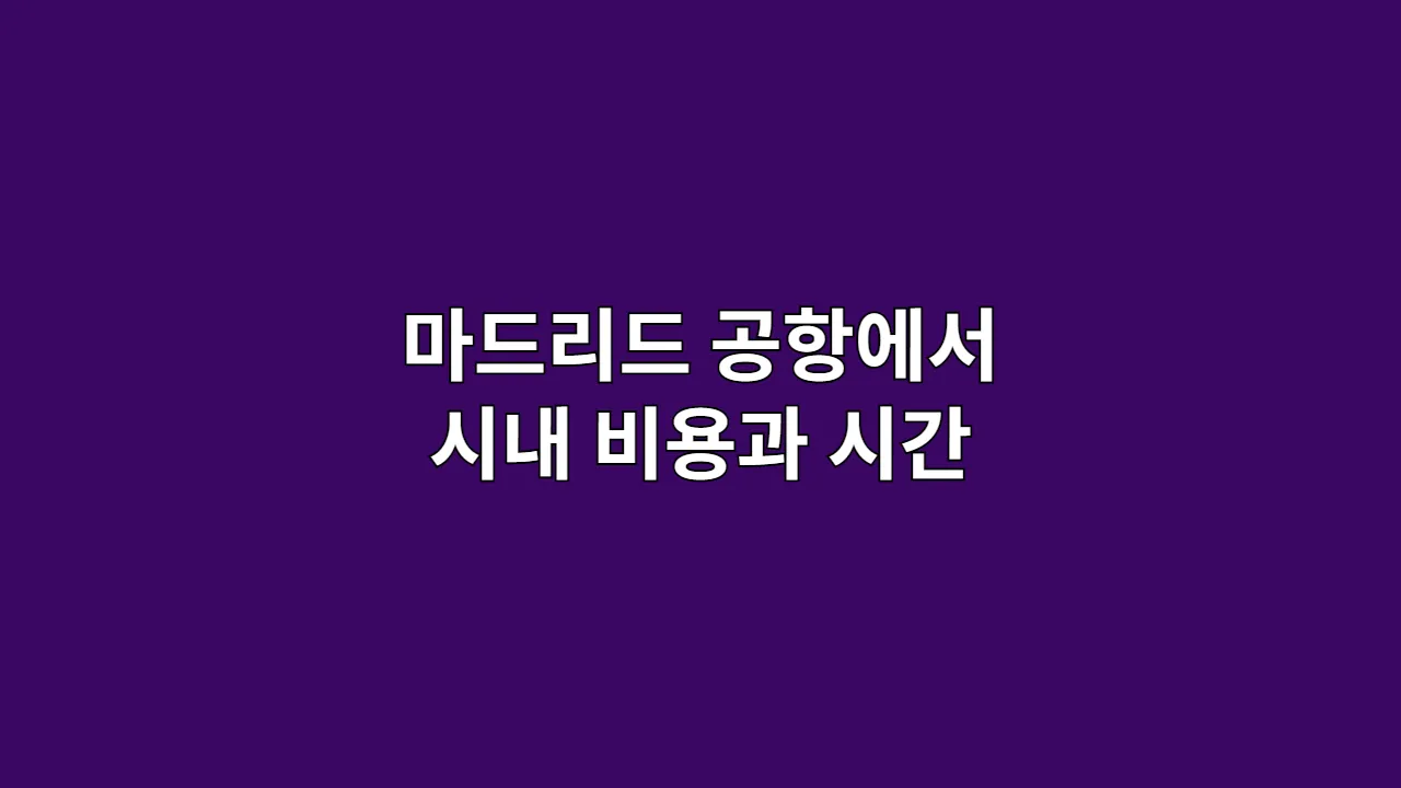마드리드 공항에서 시내 비용과 시간