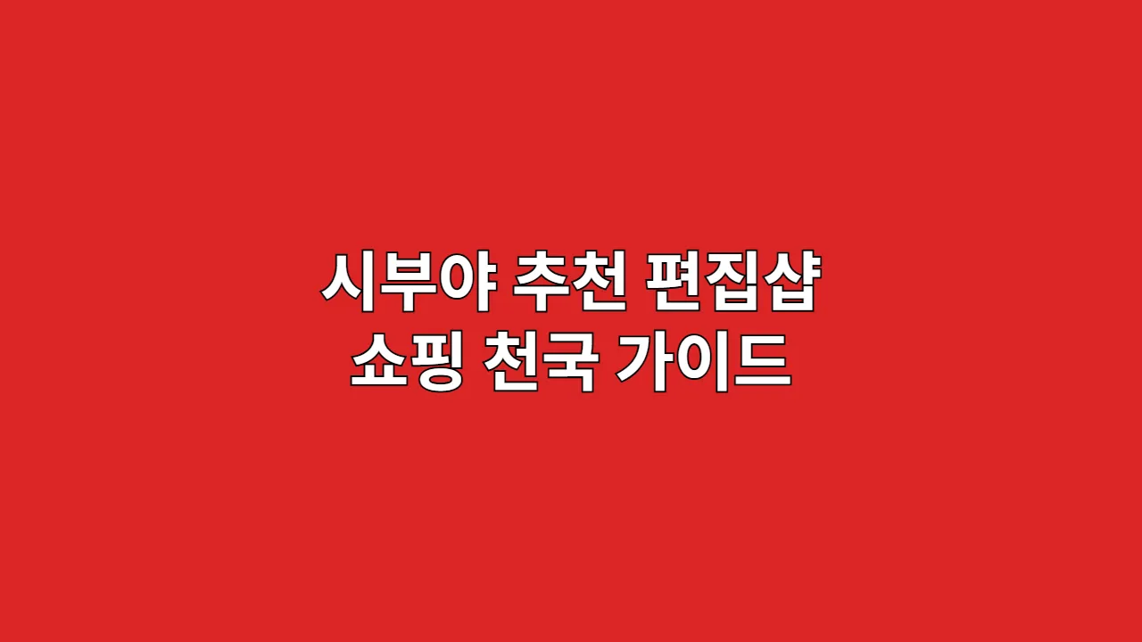 시부야 추천 편집샵 쇼핑 천국 가이드