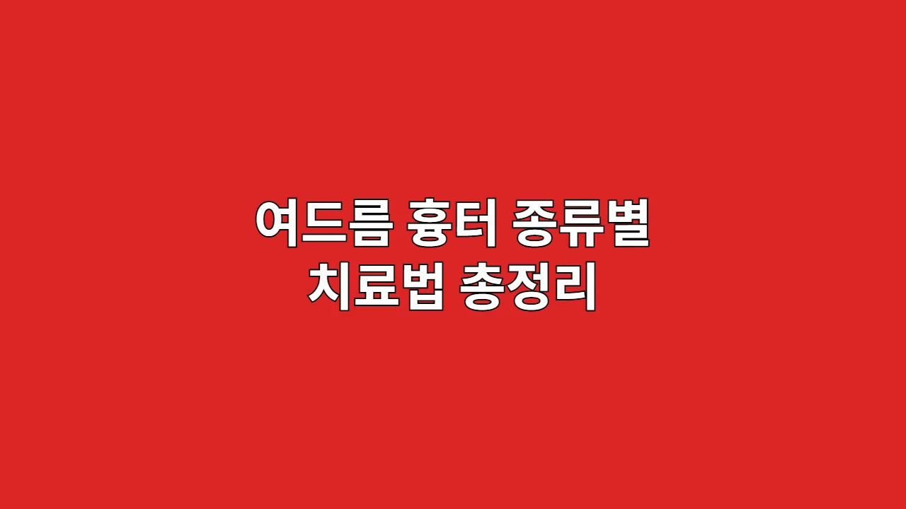 여드름 흉터 종류별 치료법 총정리