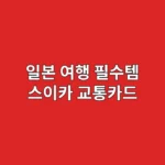 일본 여행 필수템 스이카 교통카드