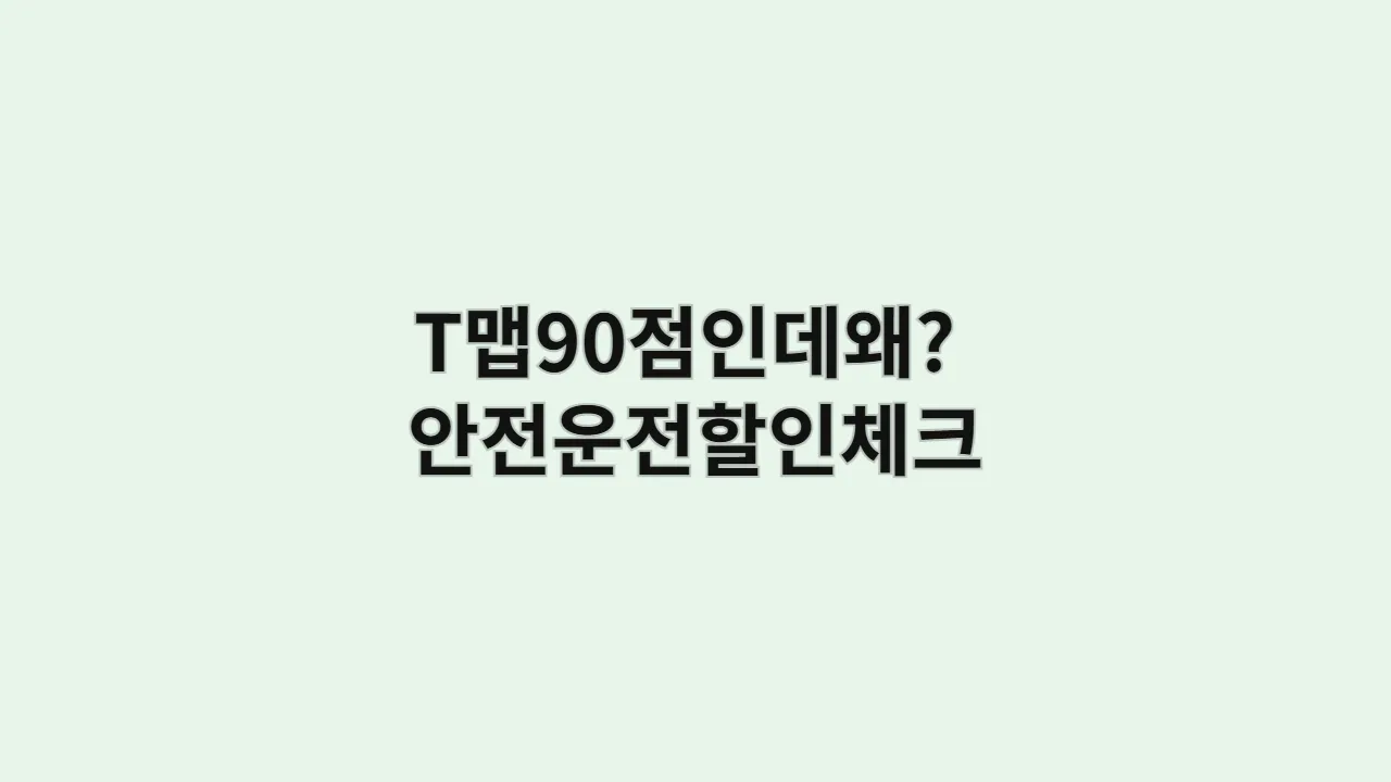 "T맵 90점인데 왜 할인 안되지?" 안전운전 할인, 제대로 챙겨 먹는 법