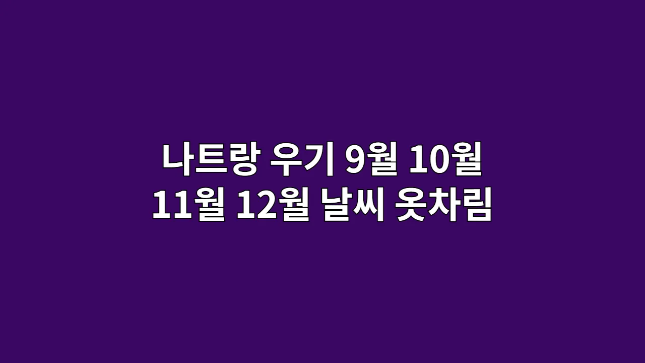 베트남 나트랑: 9월, 10월, 11월, 12월 날씨와 옷차림 정보 우기 완벽 대비