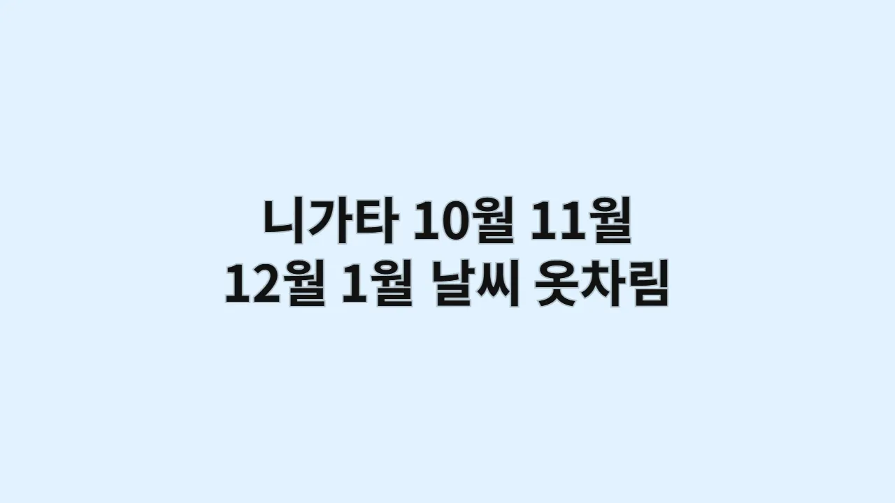 니가타10월11월12월1월날