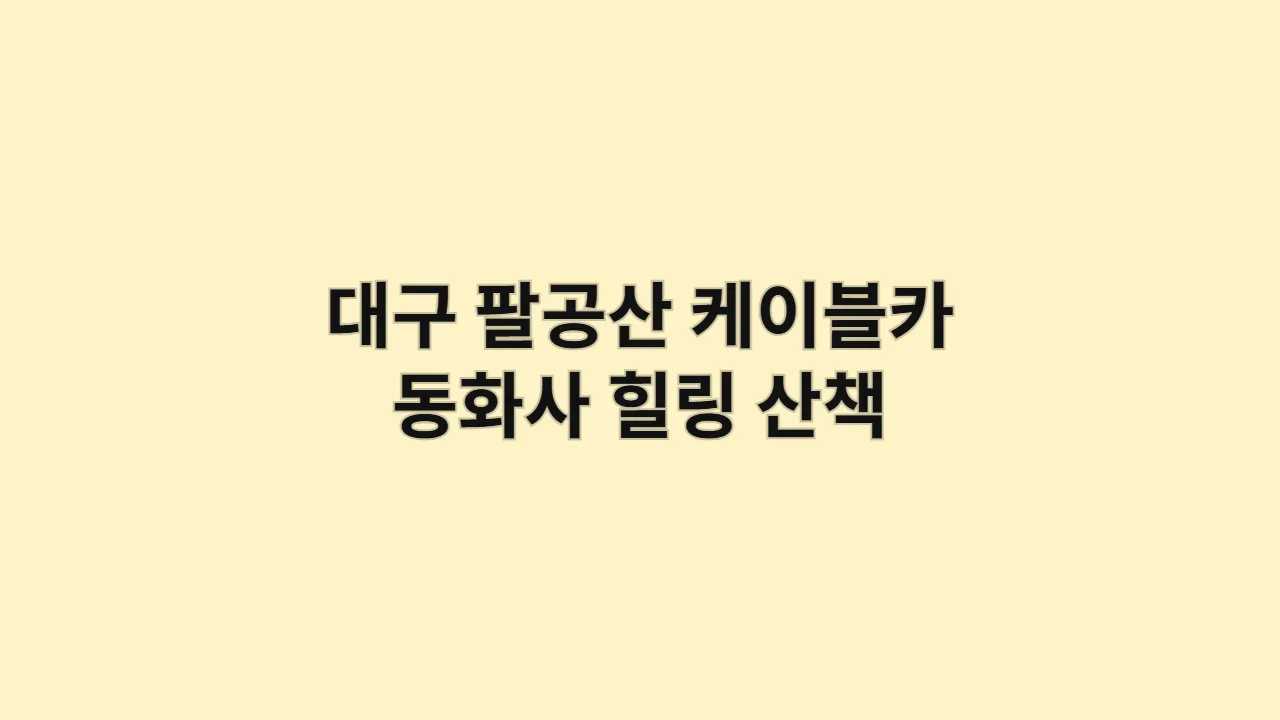 대구팔공산케이블카동화사힐링산
