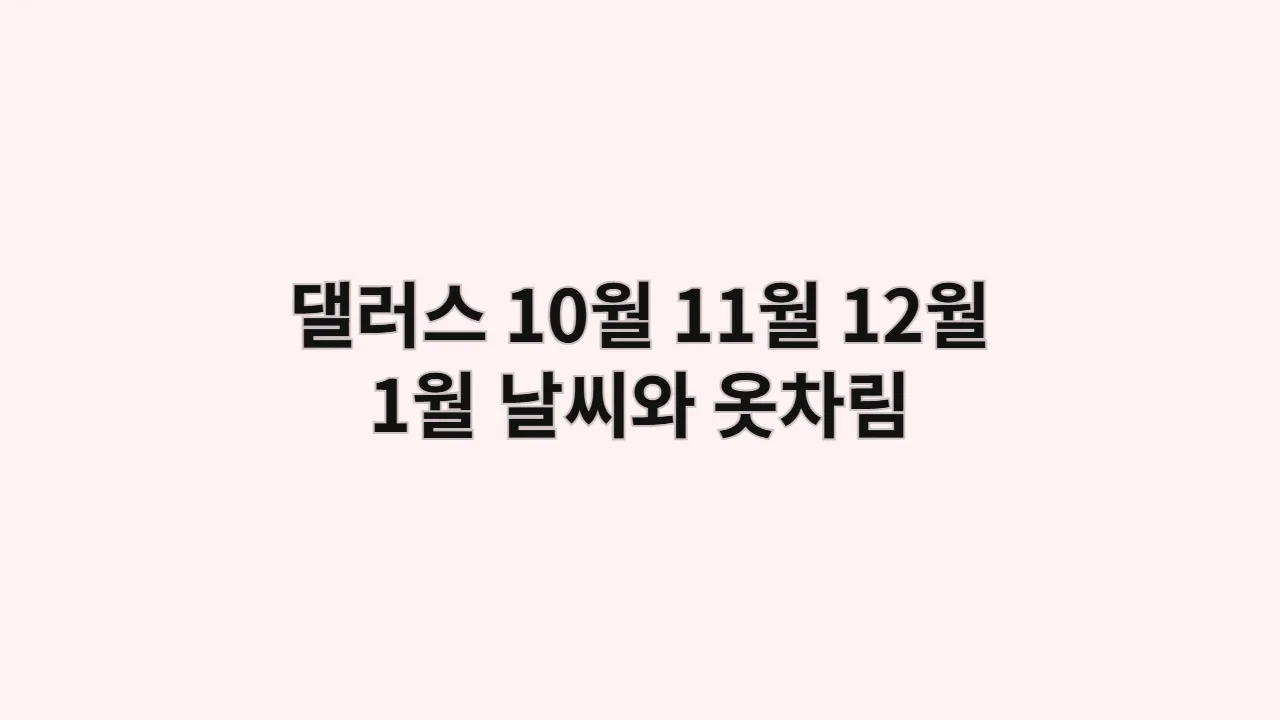 미국 10월, 11월, 12월, 1월 댈러스 날씨와 옷차림 리유니언 타워(가족여행)