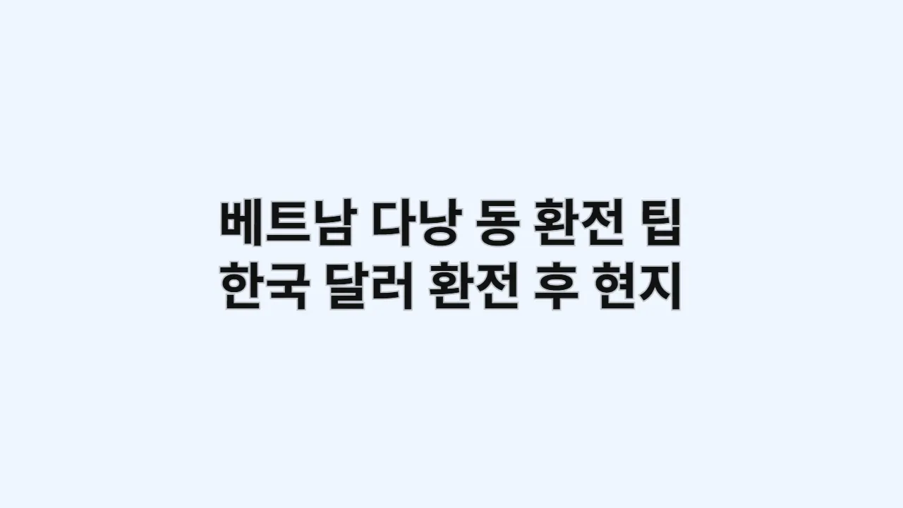 베트남다낭동환전팁한국달러환전