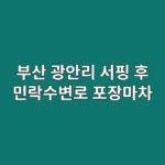 친구들과 부산 광안리 서핑 후 민락수변로 포장마차까지 즐기기