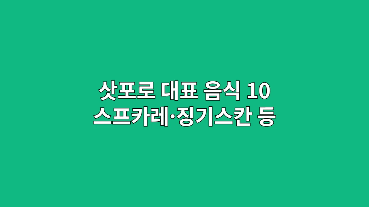삿포로 대표 음식 10가지 & 현지 인기 맛집 리스트 (스프카레·징기스칸 등)