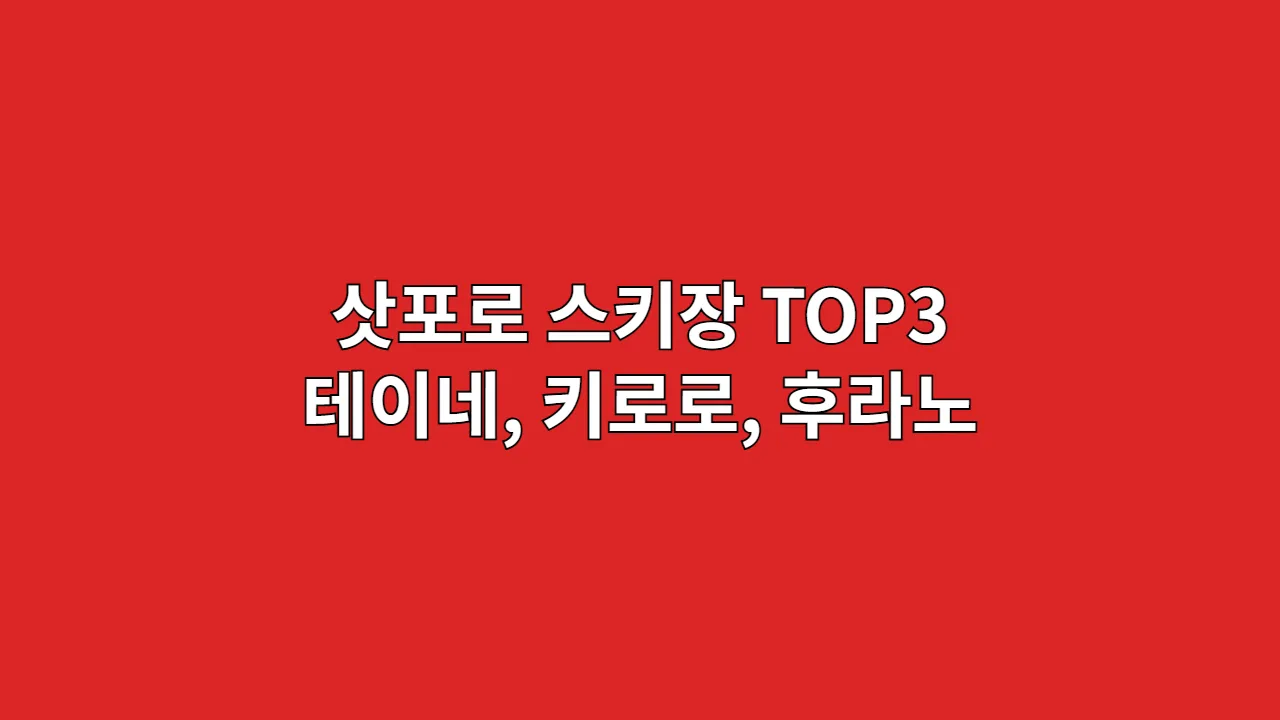 삿포로스키장TOP3