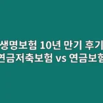 생명보험 10년 만기 실천 후기: 연금저축보험 vs 연금보험, 세제혜택과 연금수령 방식 솔직 비교와 선택 꿀팁