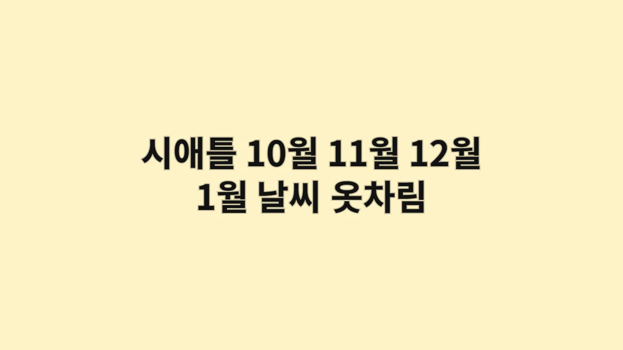 시애틀 날씨 10월, 11월, 12월, 1월 옷차림 스페이스 니들 (낭만 여행)