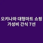 일본 오키나와 대형마트 쇼핑 리스트: 가성비 간식 7선