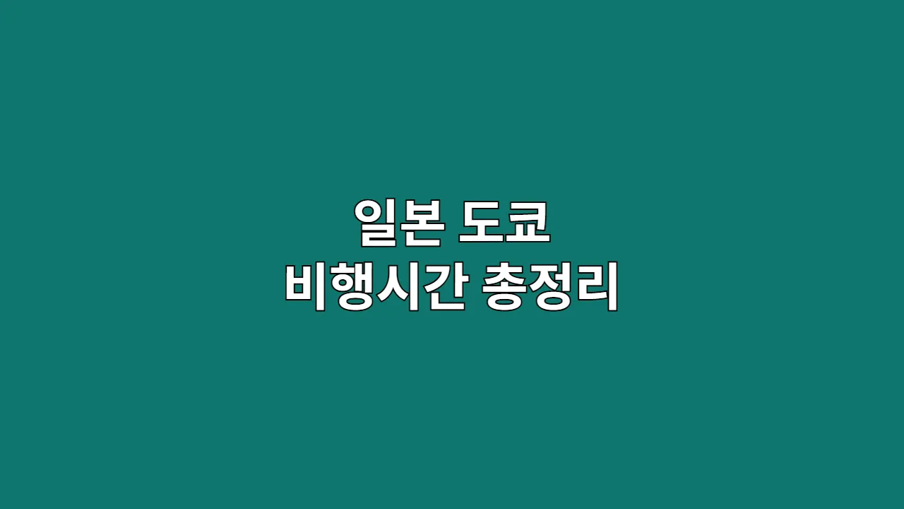 일본도쿄비행시간총정