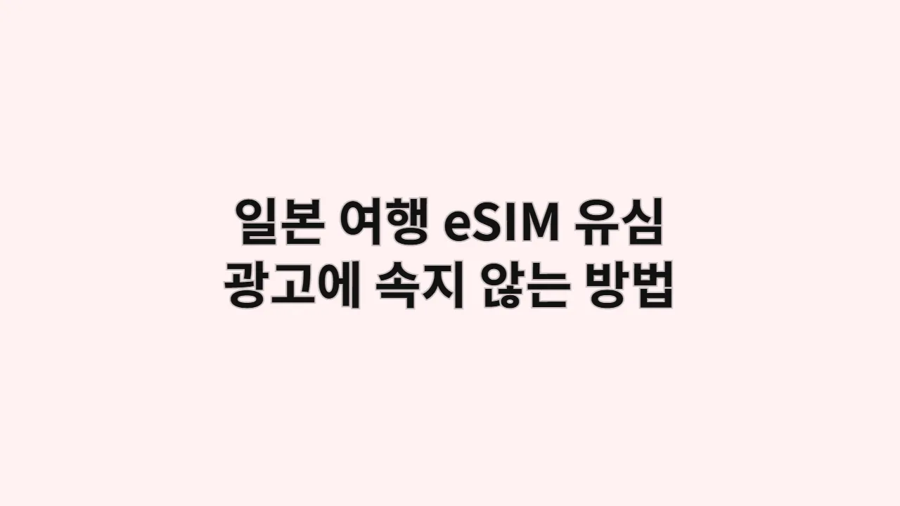일본 여행 eSIM 유심 광고에 속지 않는 방법