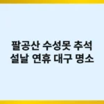 팔공산과 수성못 품은 대구, 추석·설날 연휴 대구 근교 명소 7선