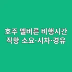 호주 멜버른 비행시간 안내: 직항 소요·시차·경유 노선