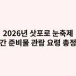 2026년 삿포로 눈축제 완벽 가이드: 기간, 준비물, 관람 요령 총정리