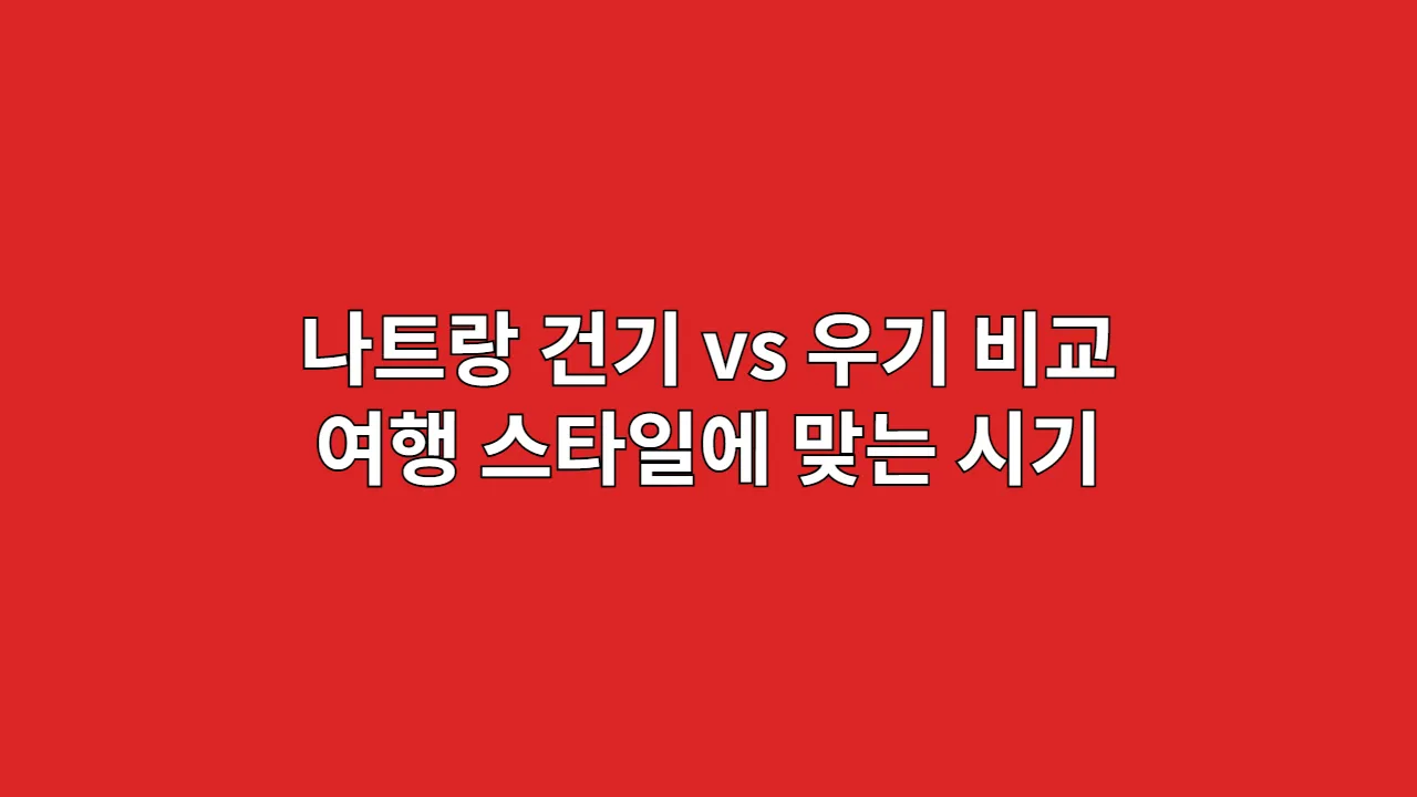 나트랑 건기 vs 우기 전격 비교: 내 여행 스타일에 맞는 최고의 시기는?