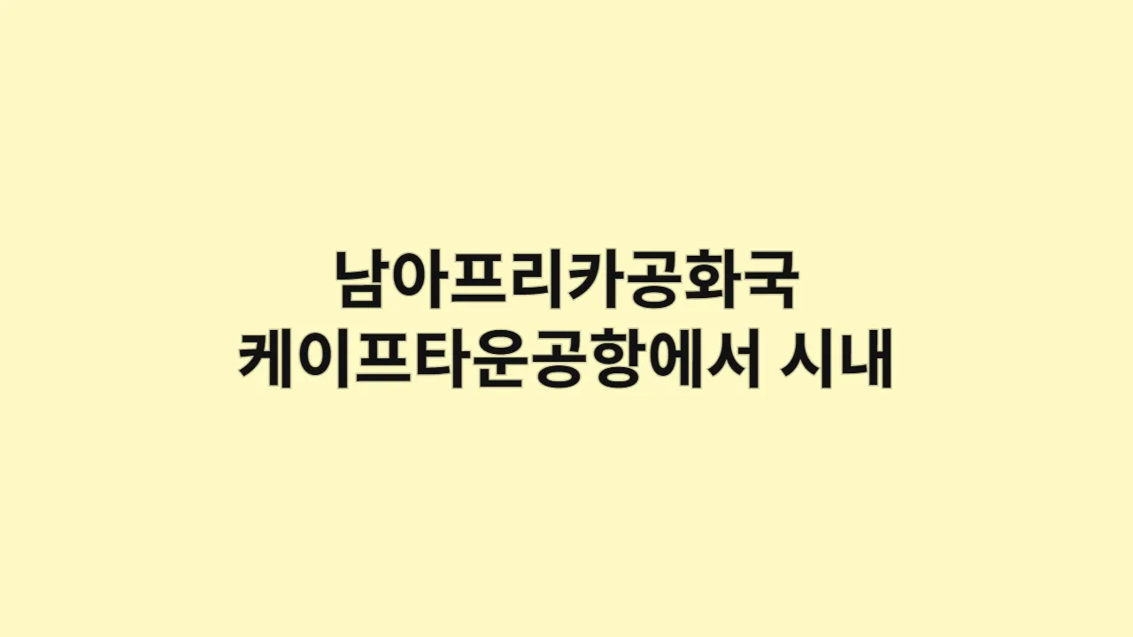 남아프리카공화국 케이프타운공항에서 시내까지 이동수단 추천 정리
