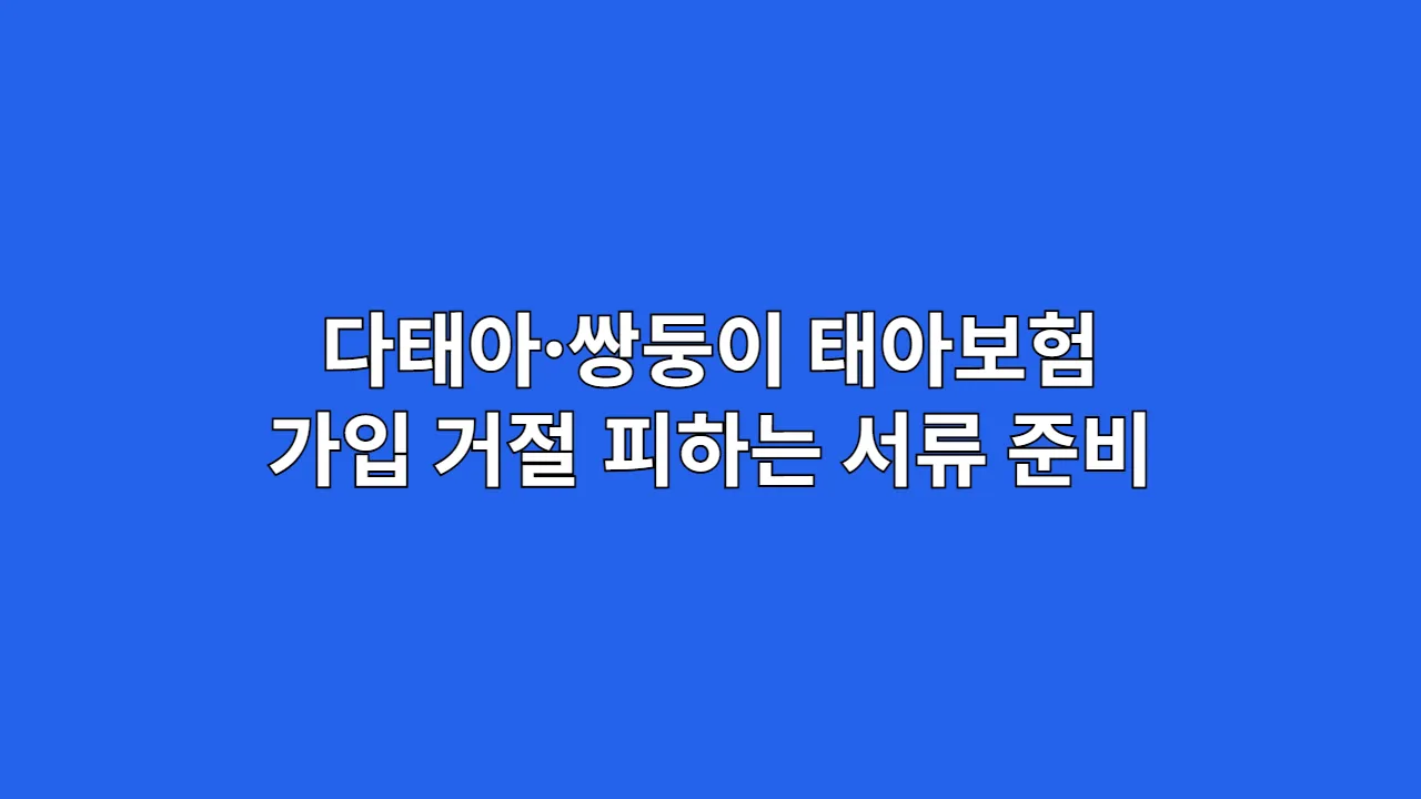 다태아·쌍둥이 태아보험, 첫째아만 가입되고 둘째는 거절? (가입 거절 피하는 서류 준비 방법 총정리)