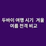 두바이 여행 시기, 겨울 vs 여름 전격 비교: 최고의 선택은?