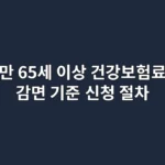 만 65세 이상 건강보험료 감면 기준 및 신청 절차 한눈에 보기
