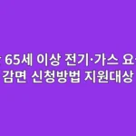 만 65세 이상 전기·가스요금 감면 신청방법과 지원대상