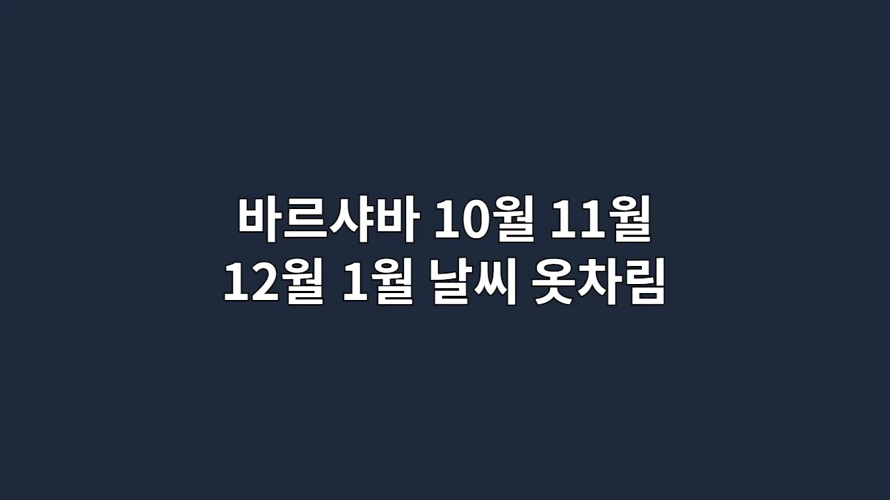 폴란드 바르샤바 10월, 11월, 12월, 1월 날씨 옷차림과 유럽식 크리스마스 마켓 추천