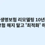 생명보험 리모델링: 10년 전 보험, 해지 말고 '최적화' 하세요