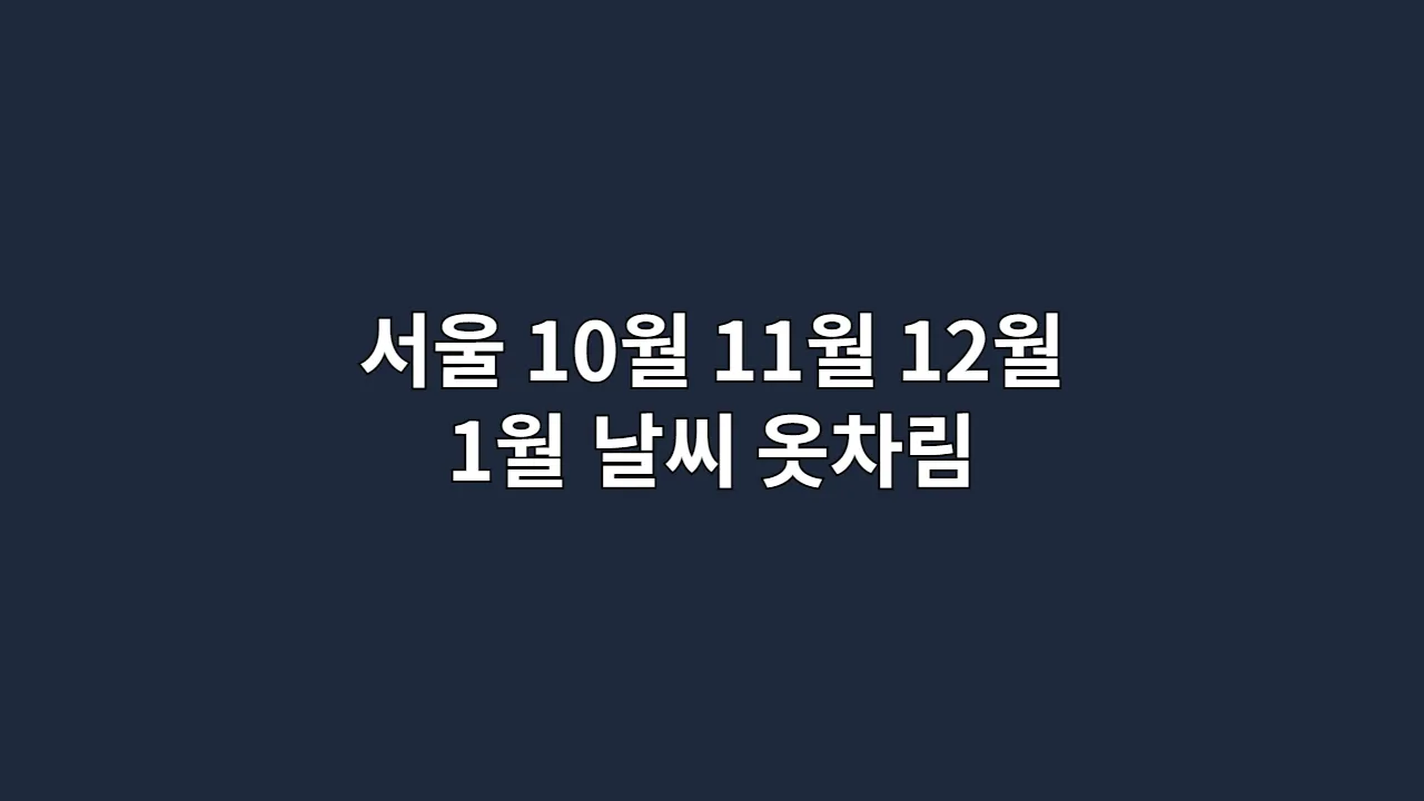 대한민국 서울 10월, 11월, 12월, 1월 날씨 옷차림과 계절별 서울 야경 스폿