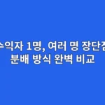 수익자 1명 vs 여러 명, 장단점과 분배 방식 완벽 비교