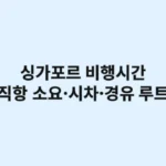 싱가포르 비행시간 가이드: 직항 소요·시차·경유 루트 정리
