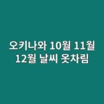 오키나와 10월 11월 12월 날씨 옷차림