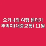 오키나와 렌터카 vs 뚜벅이(대중교통): 11월 여행 최고의 선택은?
