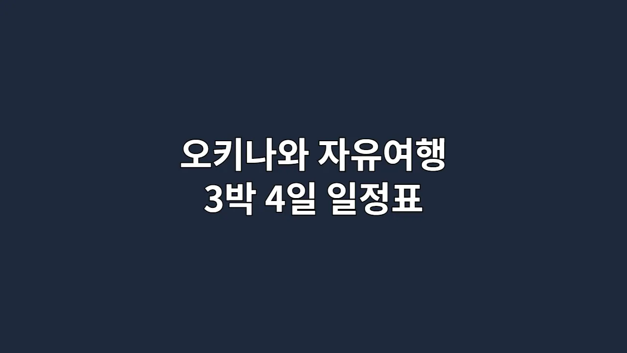 오키나와 자유여행