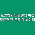 요양병원 입원일당, 이것 모르면 한 푼도 못 받는다