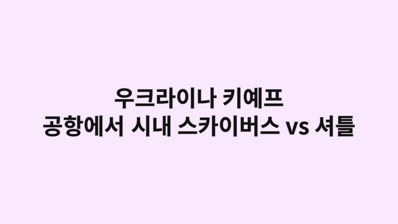 우크라이나 키예프 공항에서 시내까지 스카이버스 vs 셔틀