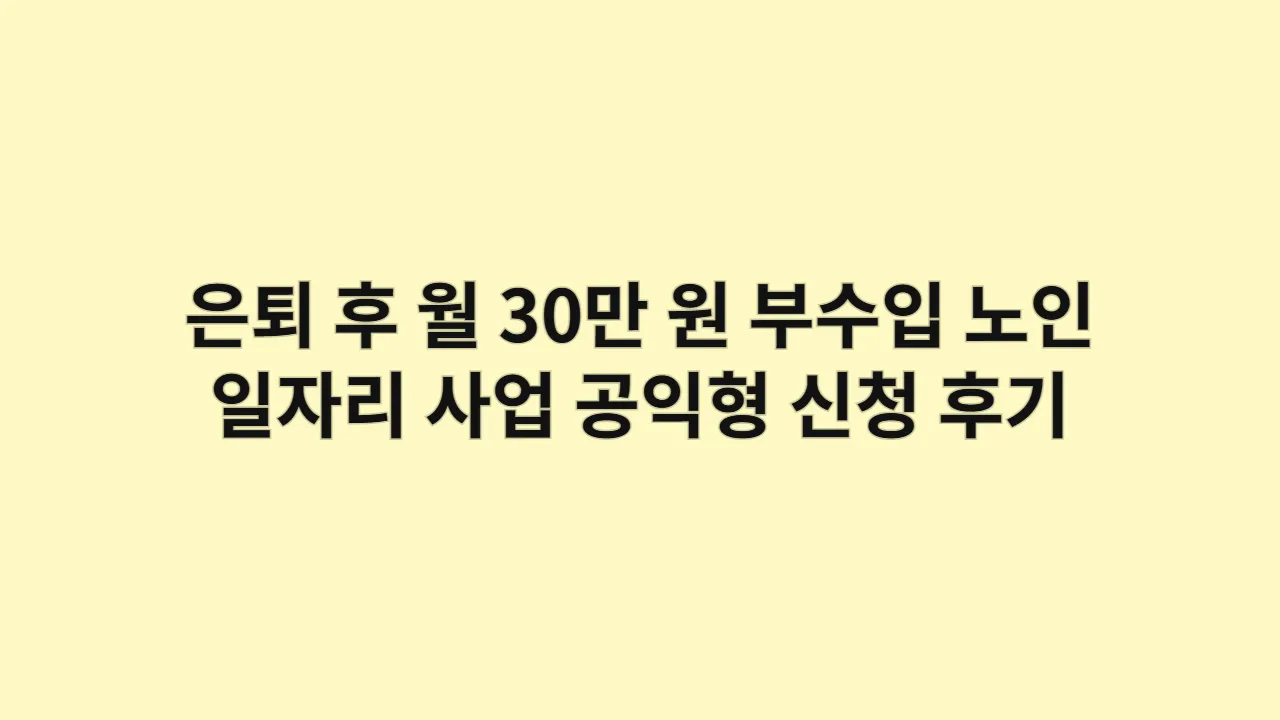 은퇴후월30만원부수