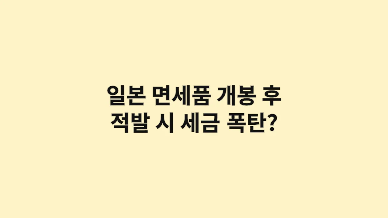 일본 면세품 개봉 후 적발 시 세금 폭탄? (달라진 세관 규정 완벽 분석)