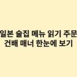 일본 술집 완전 정복: 메뉴 읽기, 주문법, 건배 매너 한눈에 보기