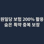 입원일당 보험 200% 활용법: 숨은 특약, 중복 보장