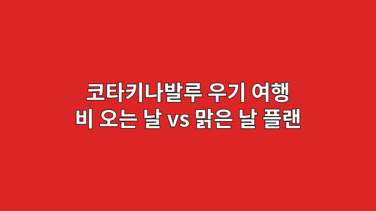 코타키나발루 우기 여행 코스: 비 오는 날 vs 맑은 날 플랜 B
