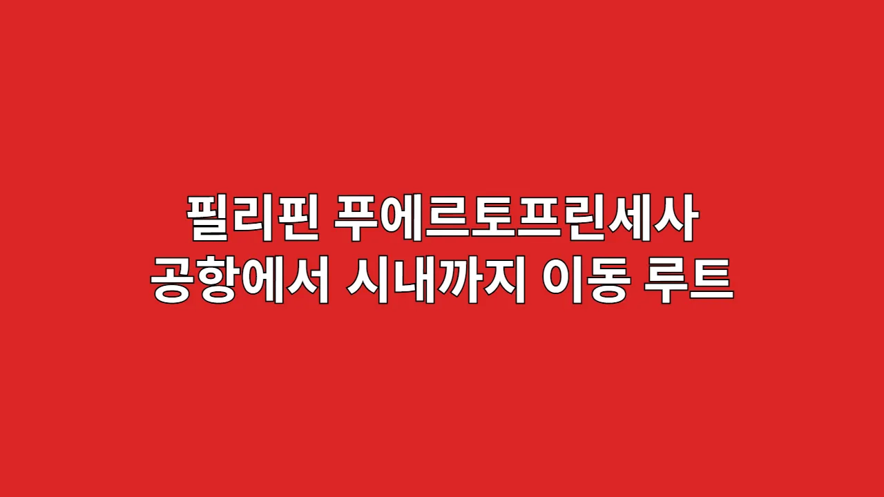 필리핀 푸에르토프린세사공항에서 시내까지 이동 루트 총정리
