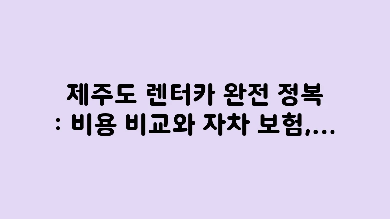 jeju car rental guide and insurance 3