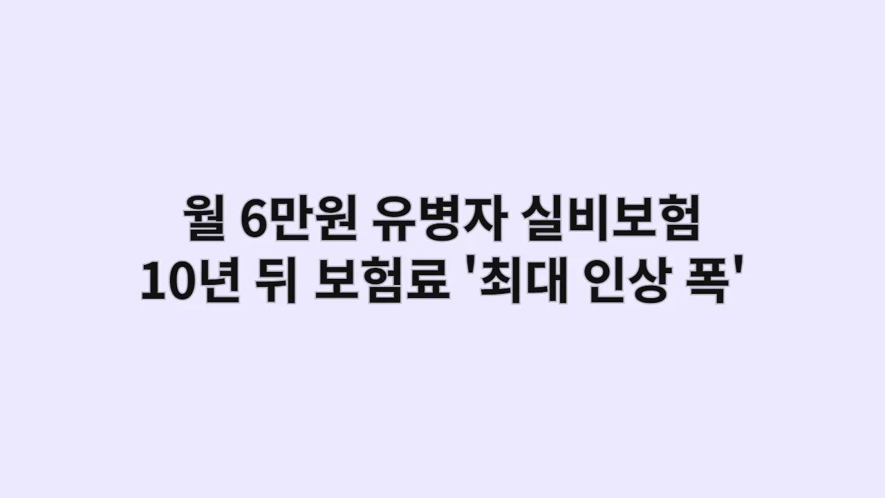 월6만원유병자실비보험10년뒤