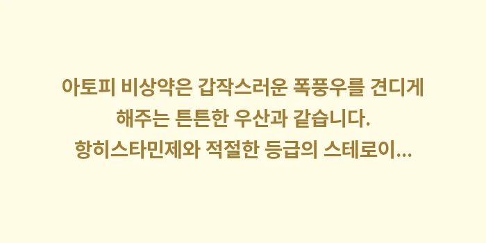 아토피 비상약: 아토피 비상약은 갑작스러운... (1)